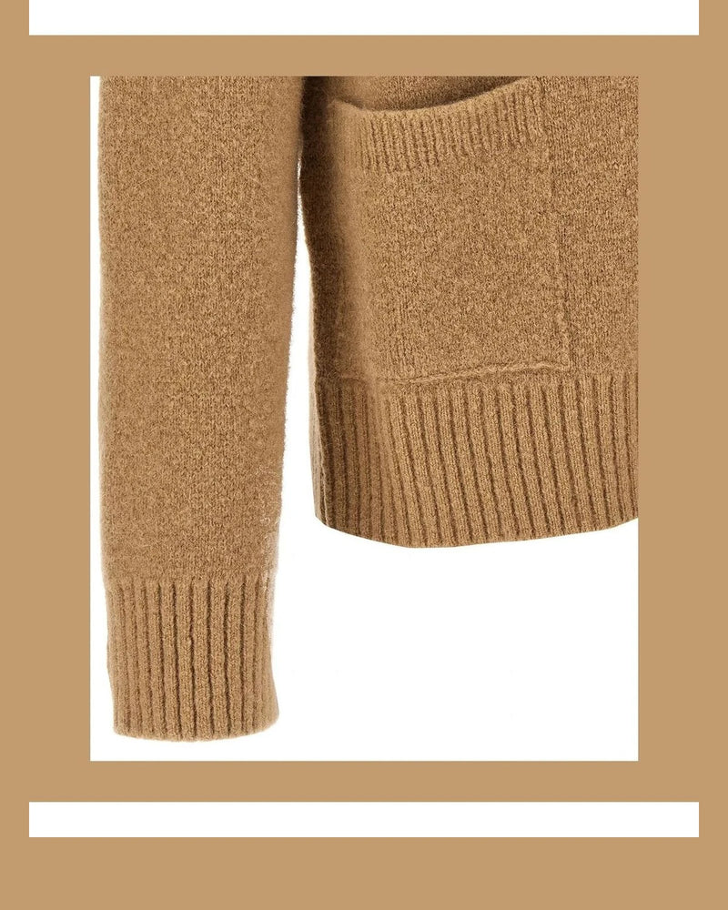 Ami Paris Cardigan in beige, Alpaca — view 4