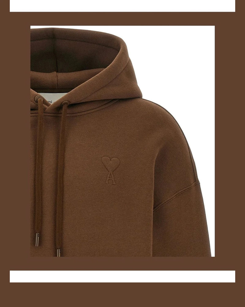 Ami Paris Hoodie in brown, Cotton — view 3