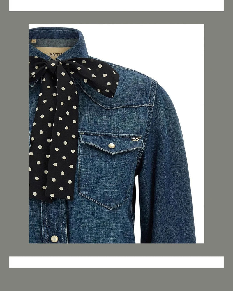 Valentino Garavani Dress Shirt in blue, Cotton — view 3