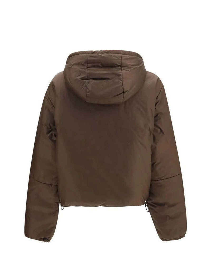 Miu Miu Puffer Jacket in brown, Recycled Polyamide — view 2