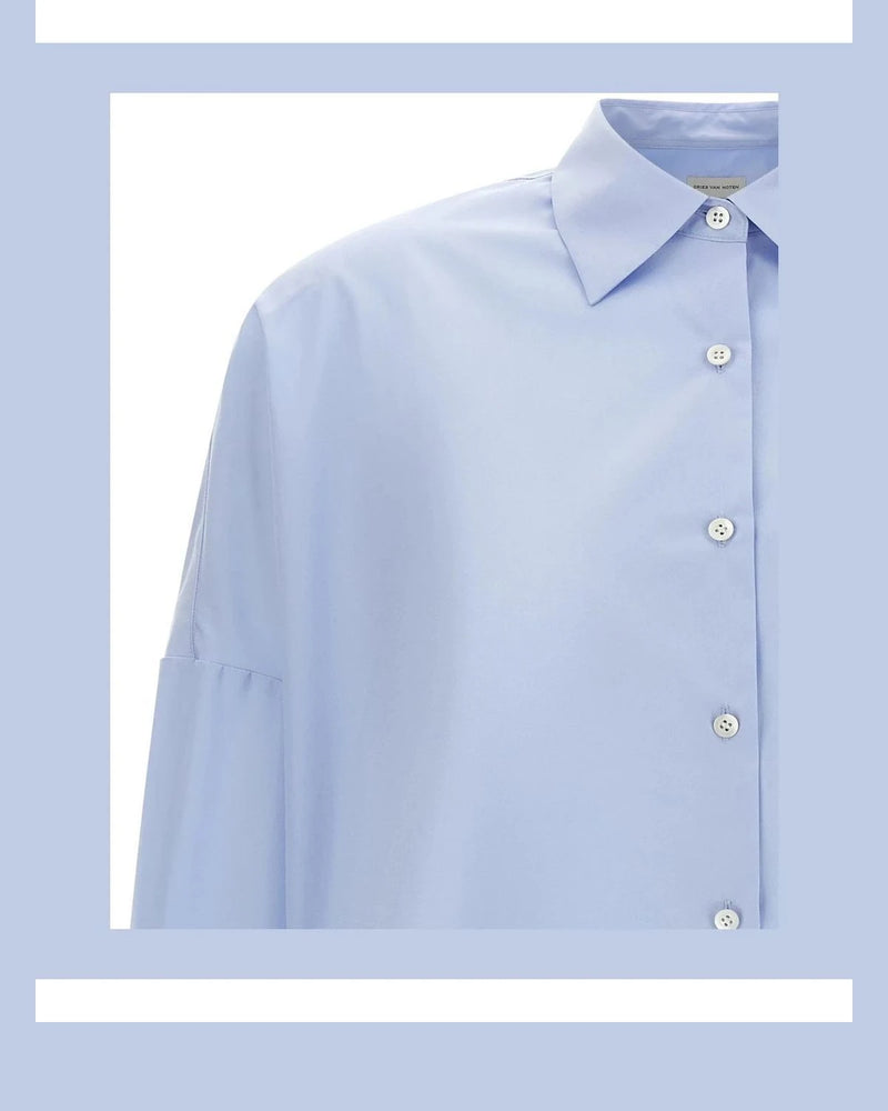 Dries Van Noten Dress Shirt in blue, Cotton — view 3
