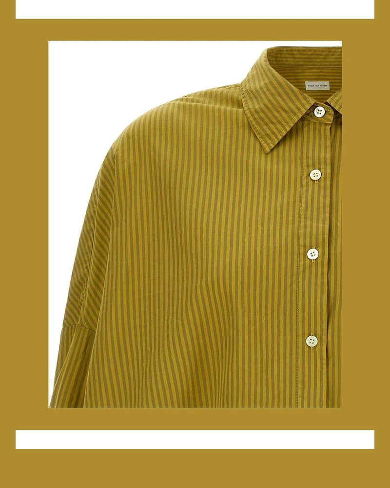 Dries Van Noten Dress Shirt in yellow, Cotton — view 3