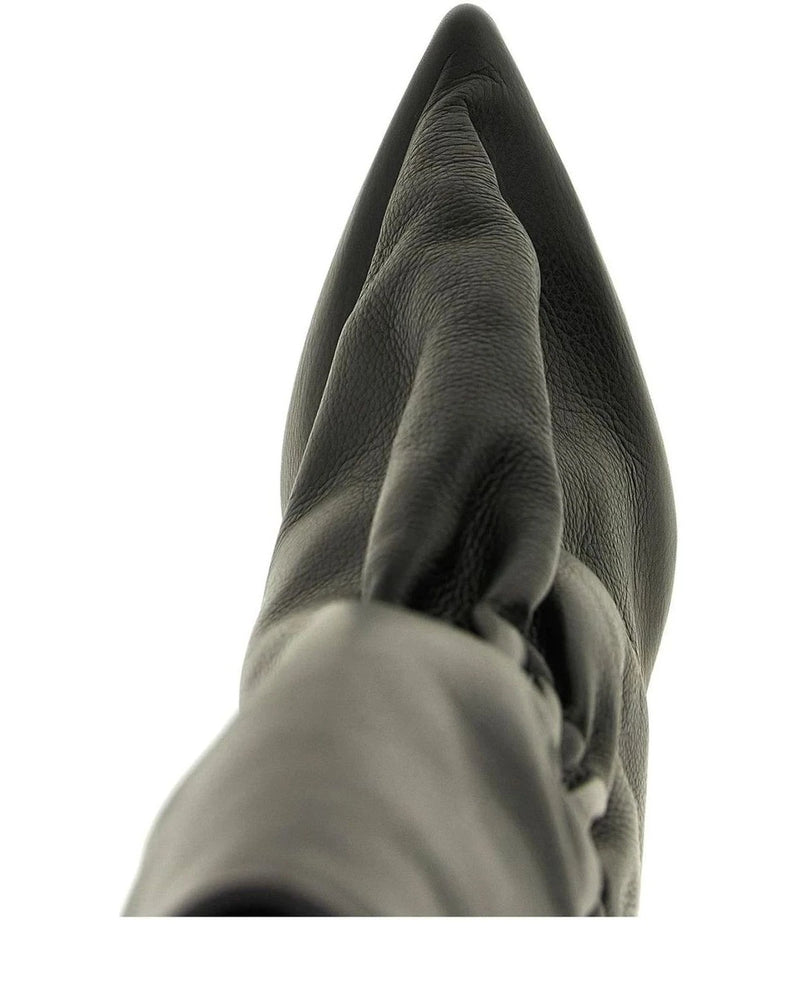 Rick Owens Knee High Boots in black, Calfskin Leather — view 4