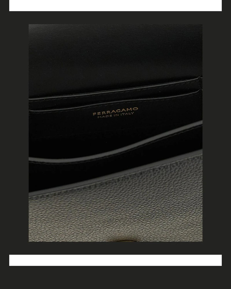Ferragamo Cross Body Bag in black, Calfskin Leather — view 4