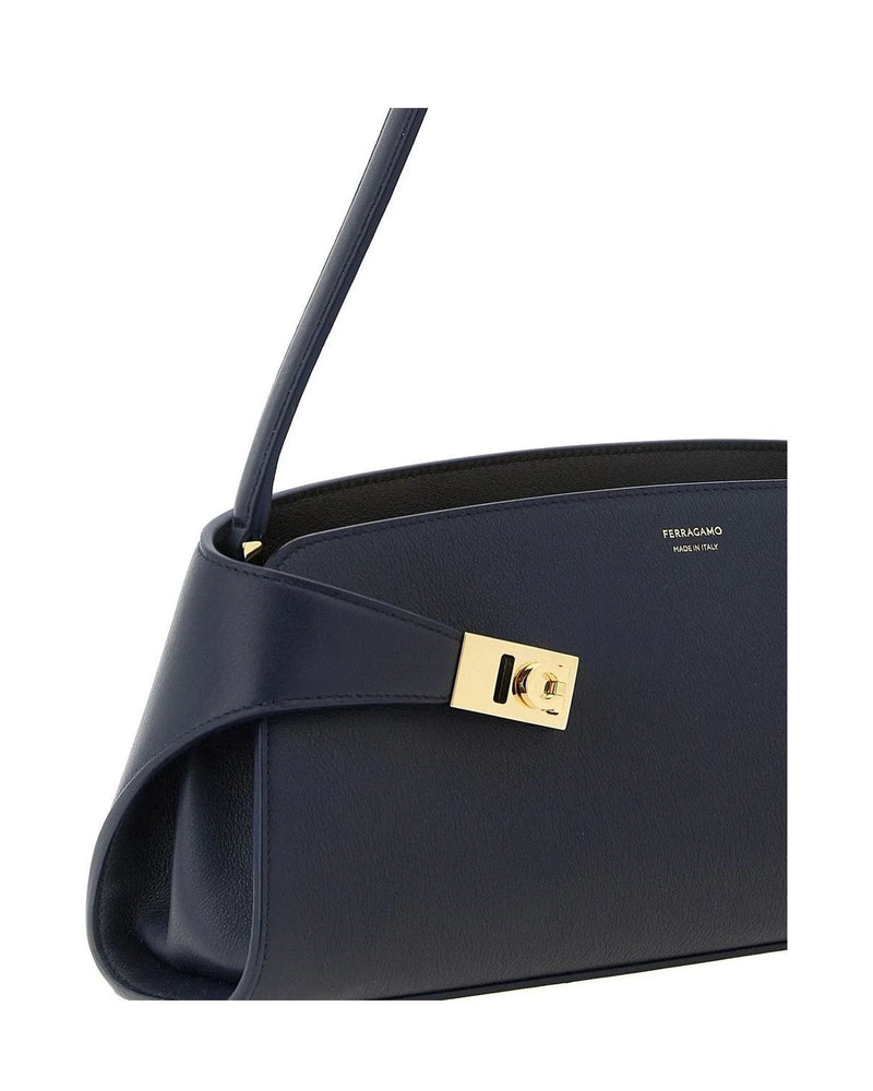 Ferragamo Shoulder Bag in blue, Calfskin Leather — view 3
