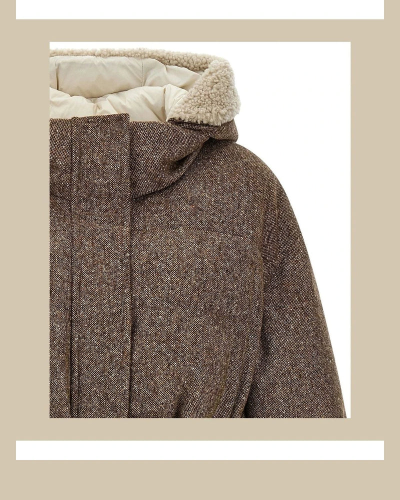 Brunello Cucinelli Overcoat in brown, Virgin Wool — view 3