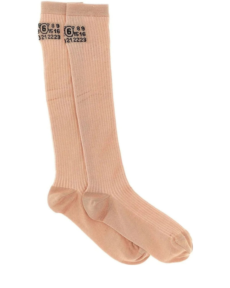 MM6 Maison Margiela Knee Sock in pink, Cotton