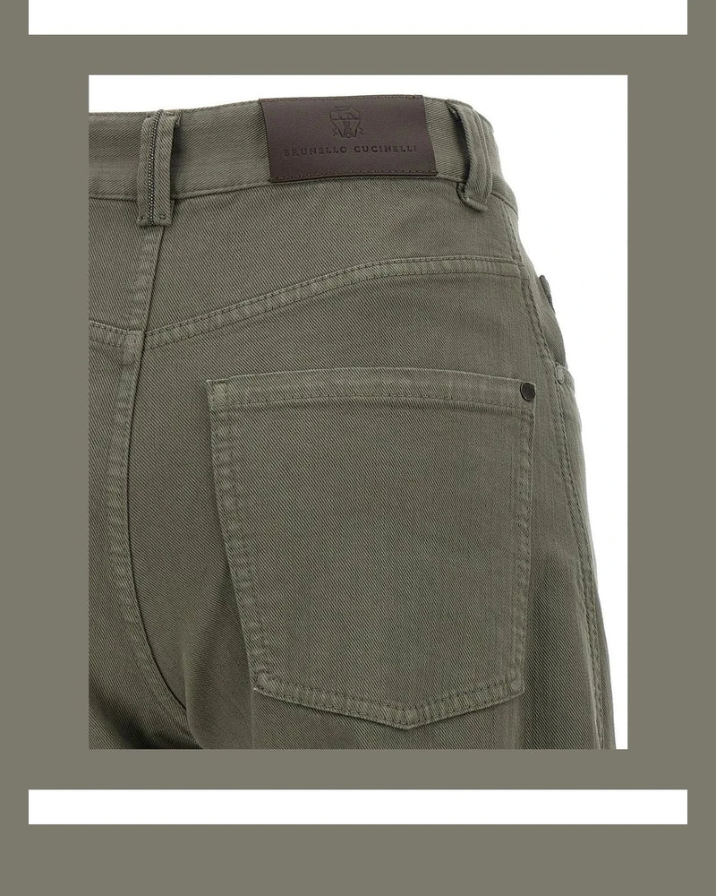 Brunello Cucinelli Jean in green, Cotton — view 4