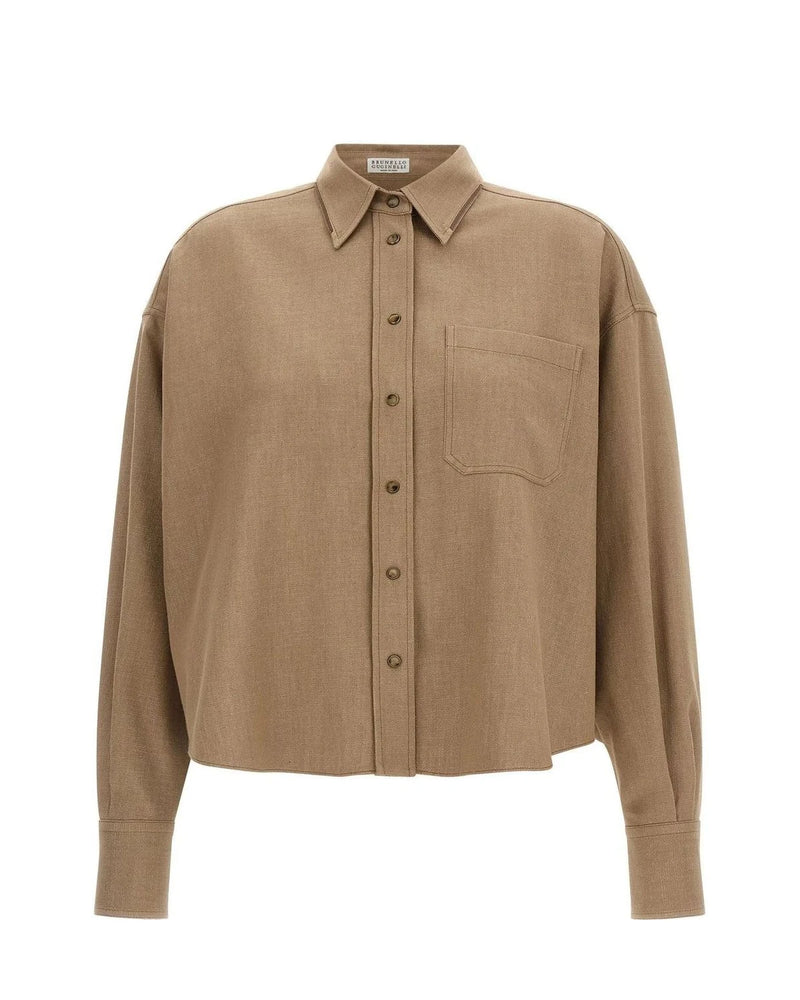 Brunello Cucinelli Dress Shirt in beige, Cotton