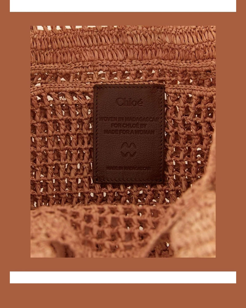 Chloé Tote Bag in pink, Raffia — view 4