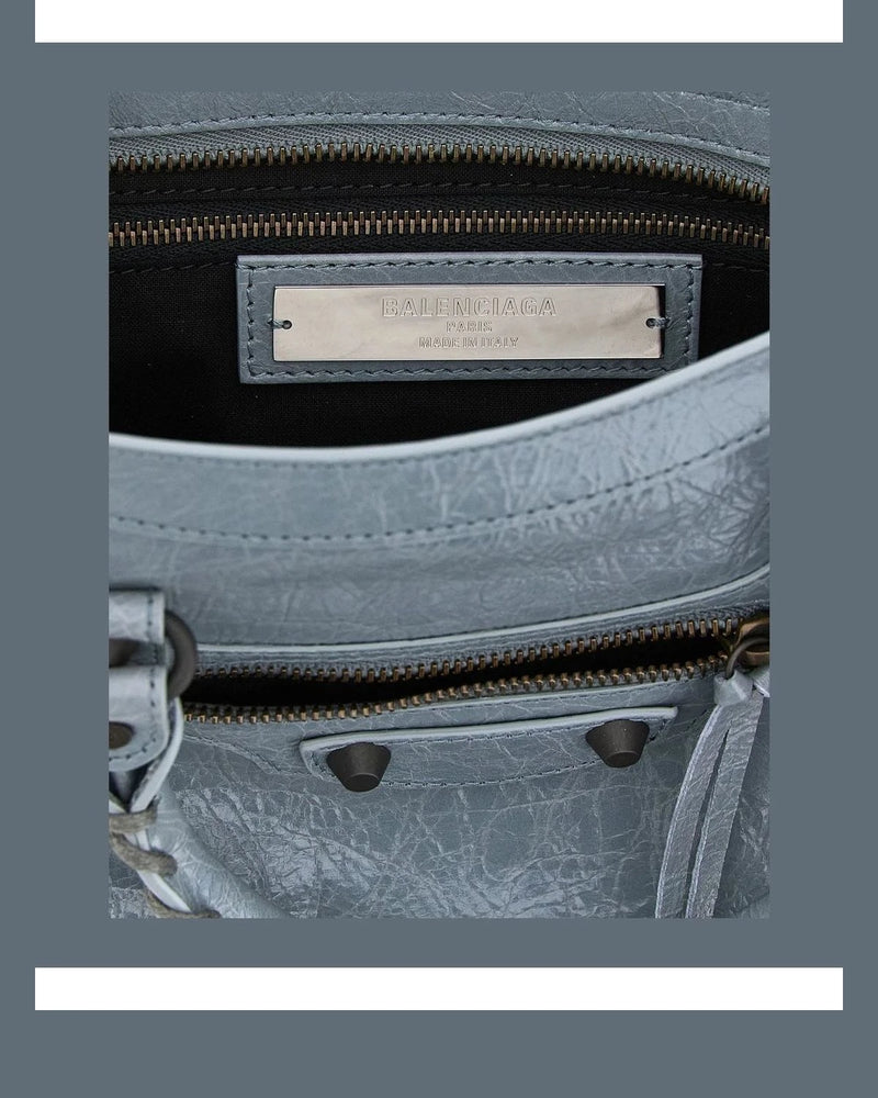 Balenciaga Satchel Bag in gray, Lamb Leather — view 4