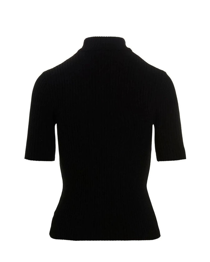 Courrèges Sweater in black, Viscose — view 2