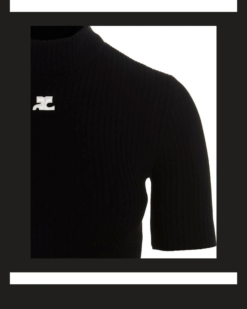 Courrèges Sweater in black, Viscose — view 3