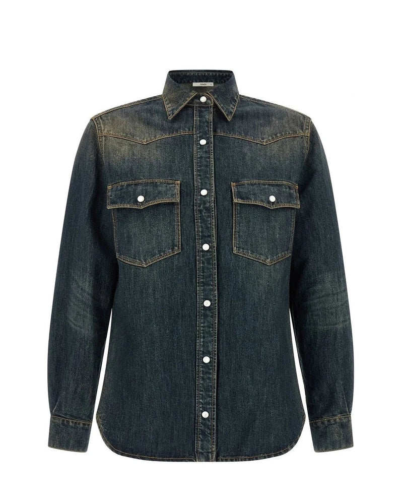 Fendi Dress Shirt in blue, Cotton