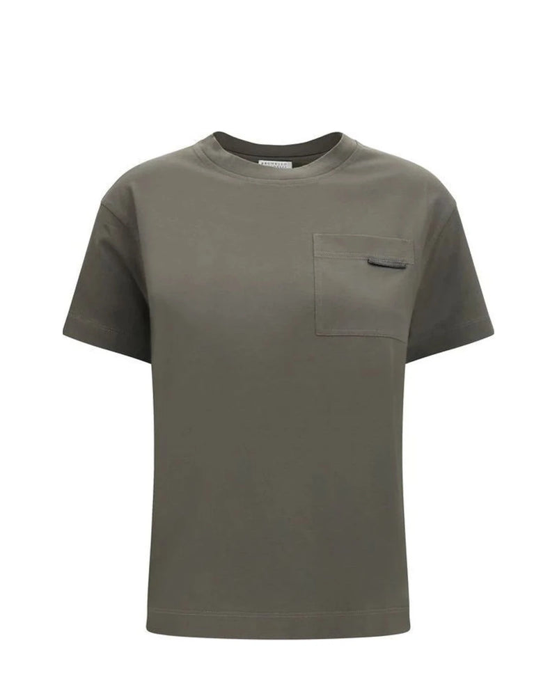 Brunello Cucinelli T-Shirt in green, Cotton