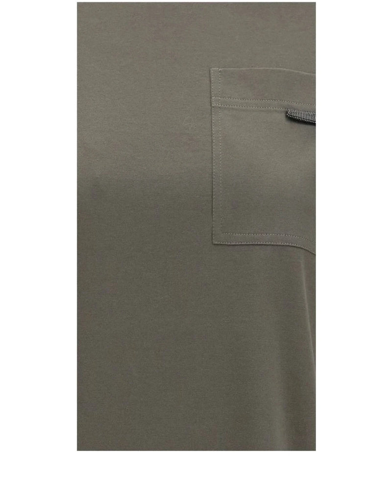 Brunello Cucinelli T-Shirt in green, Cotton — view 3