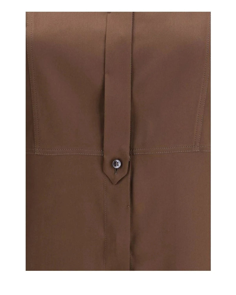 Brunello Cucinelli Dress Shirt in brown, Silk — view 3