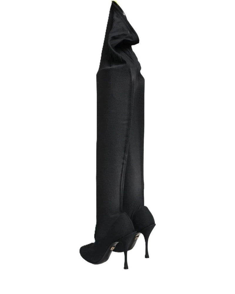 Dolce & Gabbana Knee High Boots in black, Elastane — view 4