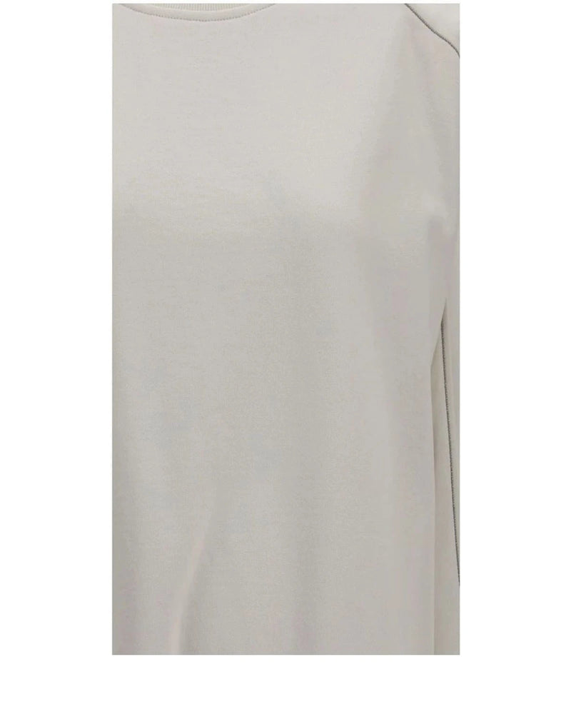 Brunello Cucinelli Sweatshirt in white, Cotton — view 3
