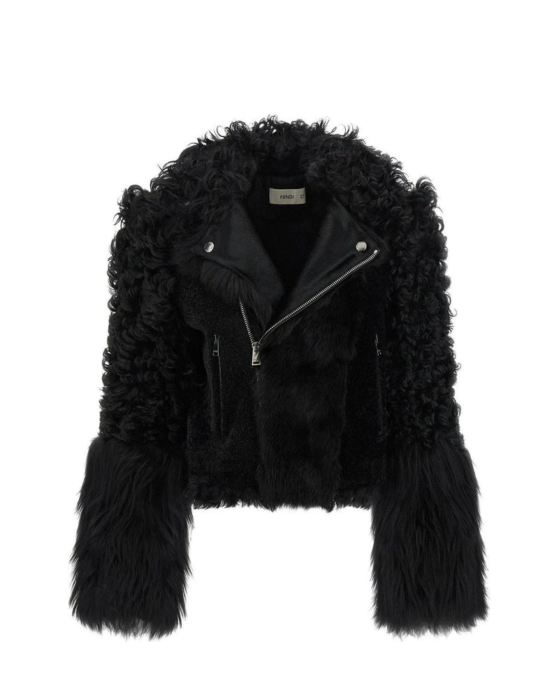 Fendi Bomber Jacket in black, Lamb Leather