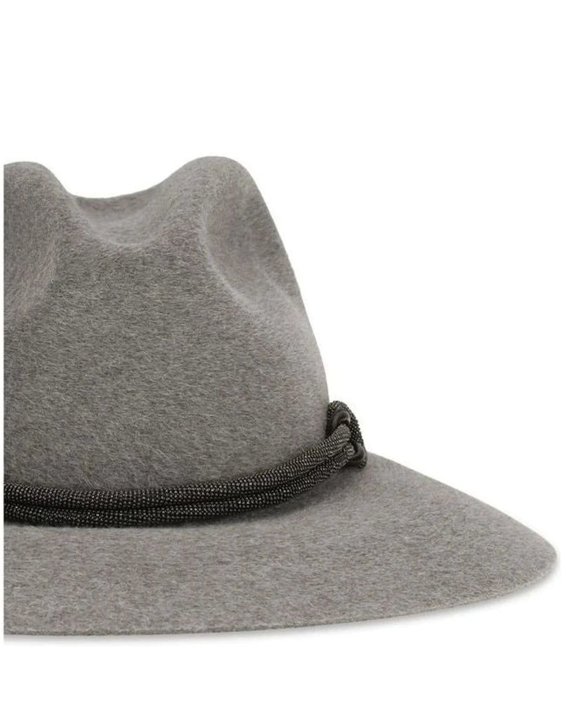 Brunello Cucinelli Fedora in gray, Felt — view 3