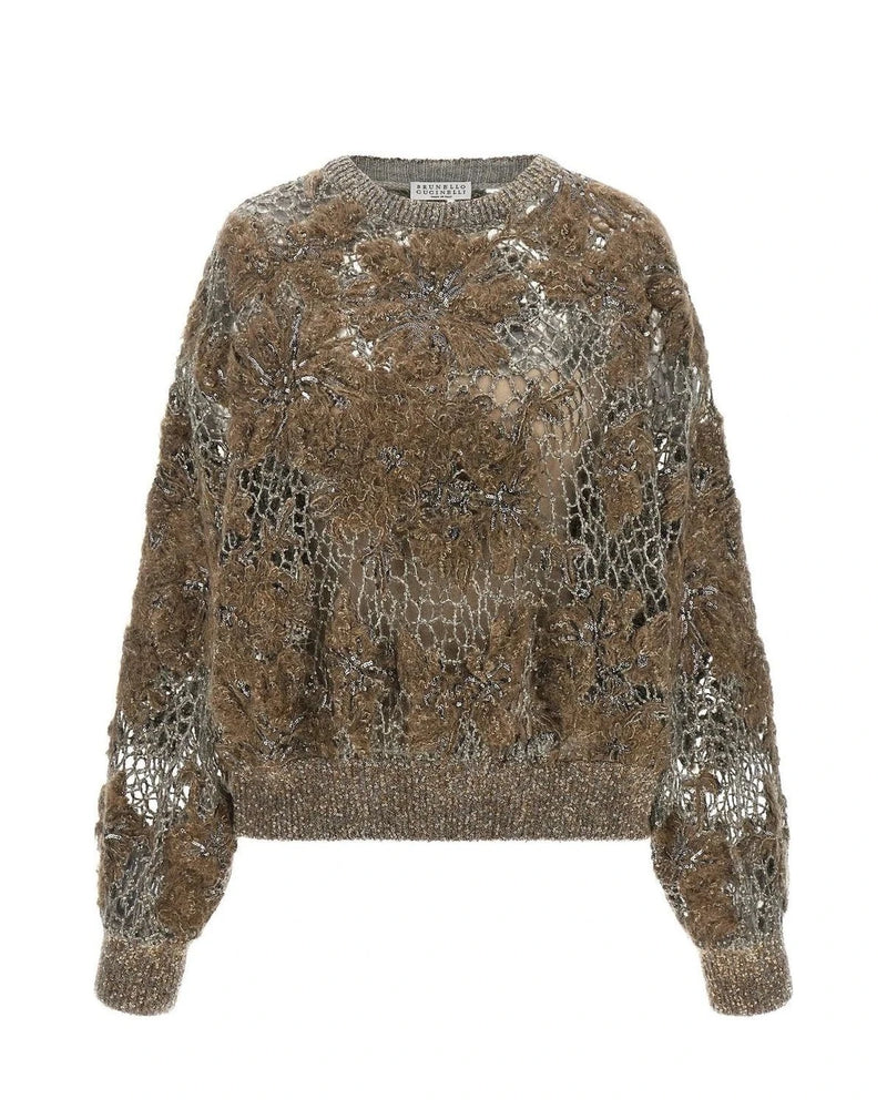 Brunello Cucinelli Sweater in beige, Mohair Wool