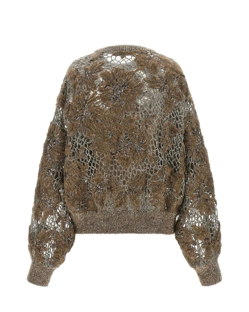 Brunello Cucinelli Sweater in beige, Mohair Wool — view 3