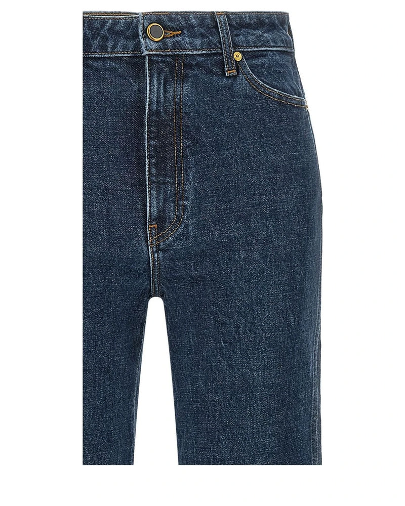 Khaite Straight-Leg Blue Jeans