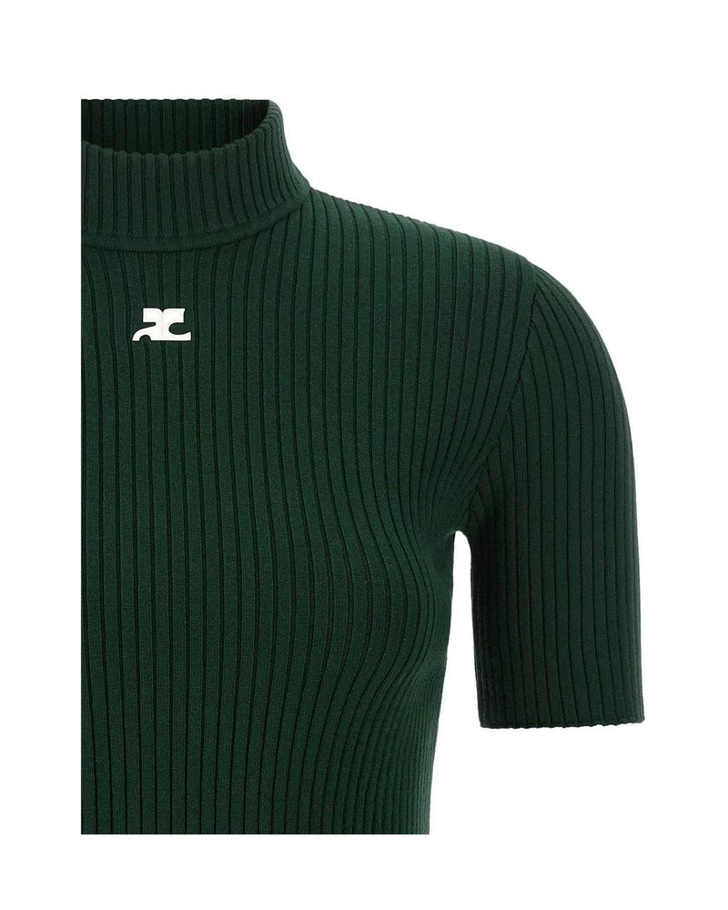 Courrèges Sweater in green, Viscose — view 3