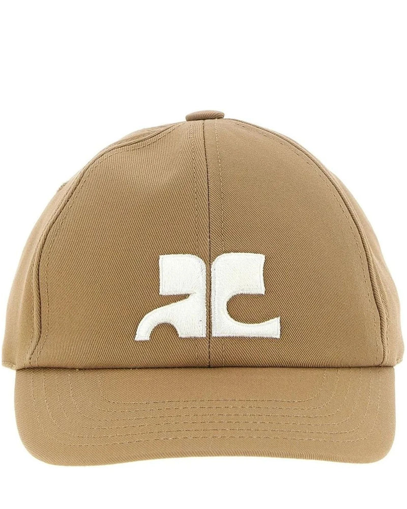 Courrèges Baseball Cap in beige, Cotton