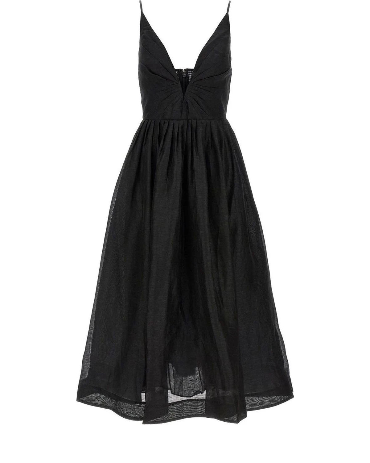 Zimmermann Cocktail Black Linen Dress