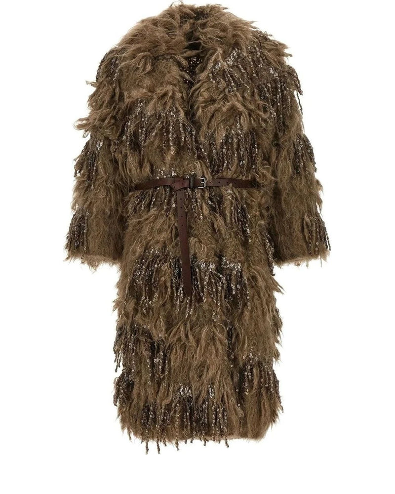 Brunello Cucinelli Overcoat in brown, Mohair Wool