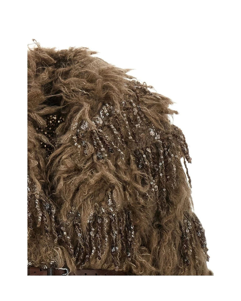 Brunello Cucinelli Overcoat in brown, Mohair Wool — view 3