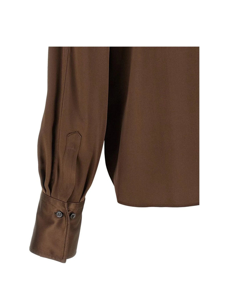 Brunello Cucinelli Dress Shirt in brown, Silk — view 4