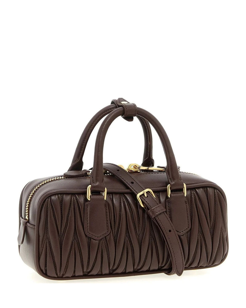 Miu Miu Satchel Bag in brown, Lamb Leather — view 2