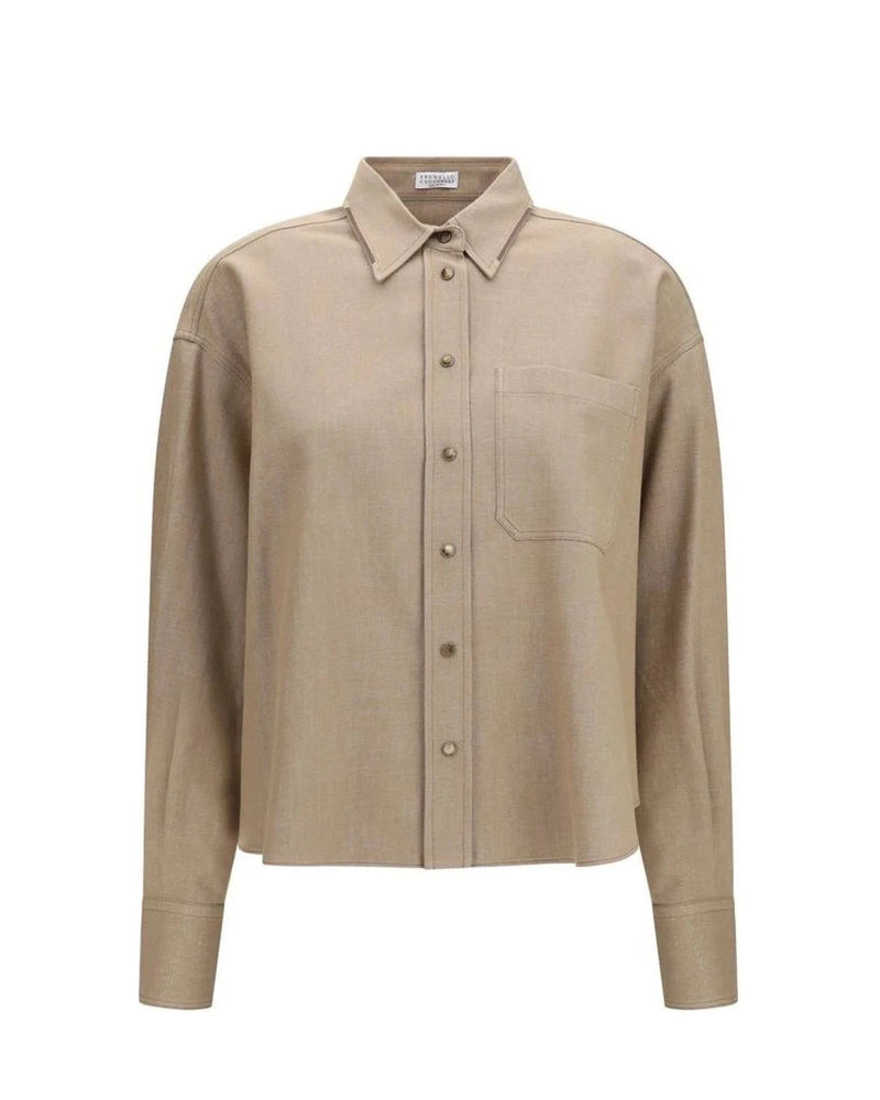 Brunello Cucinelli Dress Shirt in beige, Cotton