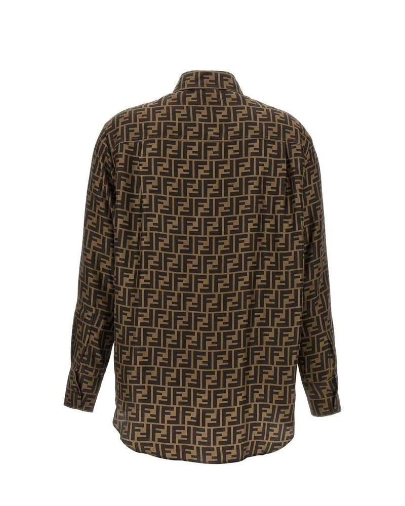 Fendi Dress Shirt in brown, Silk — view 2