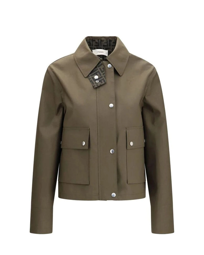 Fendi Trucker Jacket in beige, Polyester