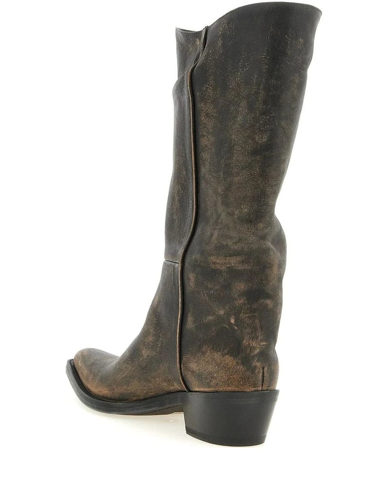 Khaite Chelsea Boots in brown, Calfskin Leather — view 3
