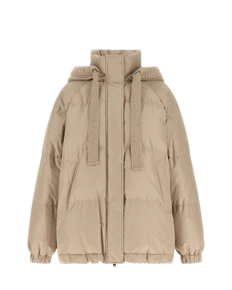 Brunello Cucinelli Puffer Jacket in beige, Cotton