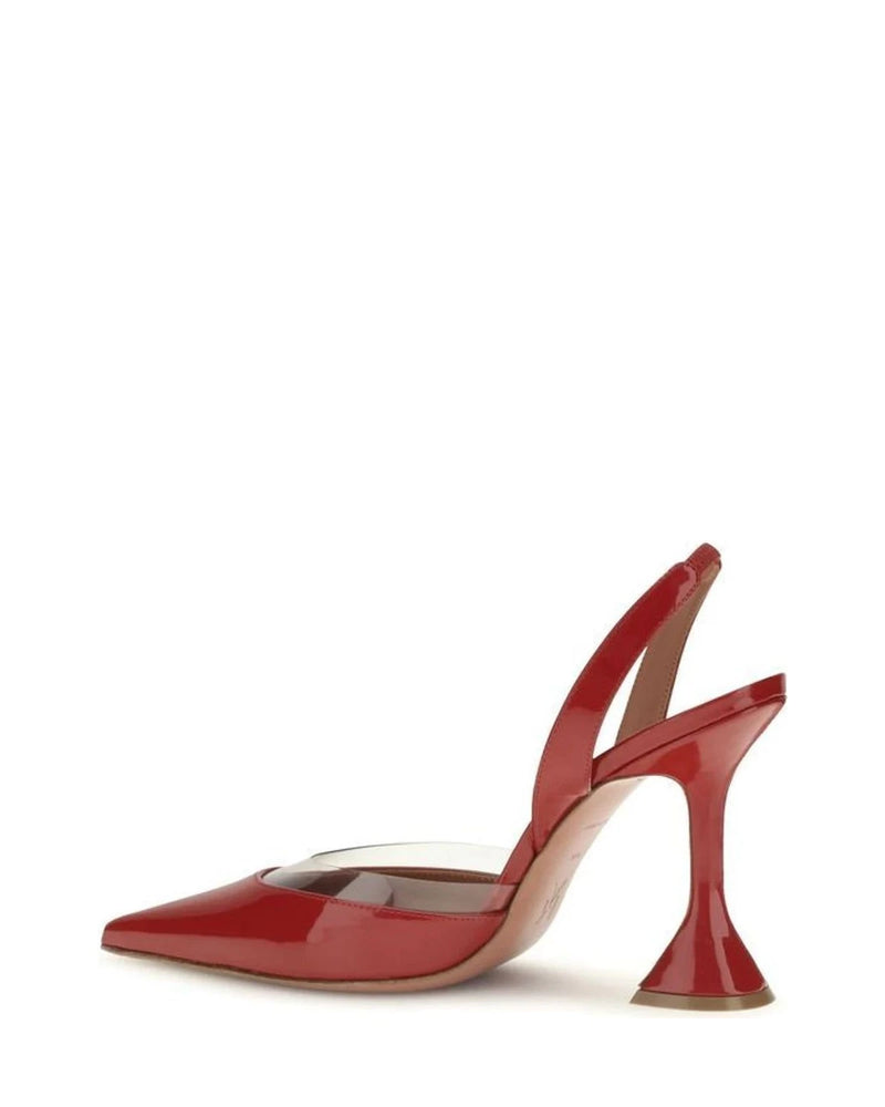 Amina Muaddi Pumps in red, Goatskin — view 3