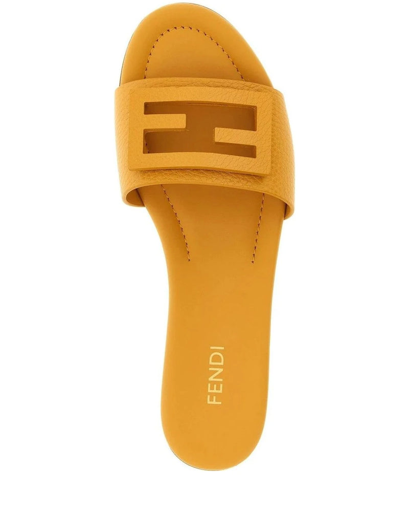 Fendi Slides in yellow, Calfskin Leather — view 4