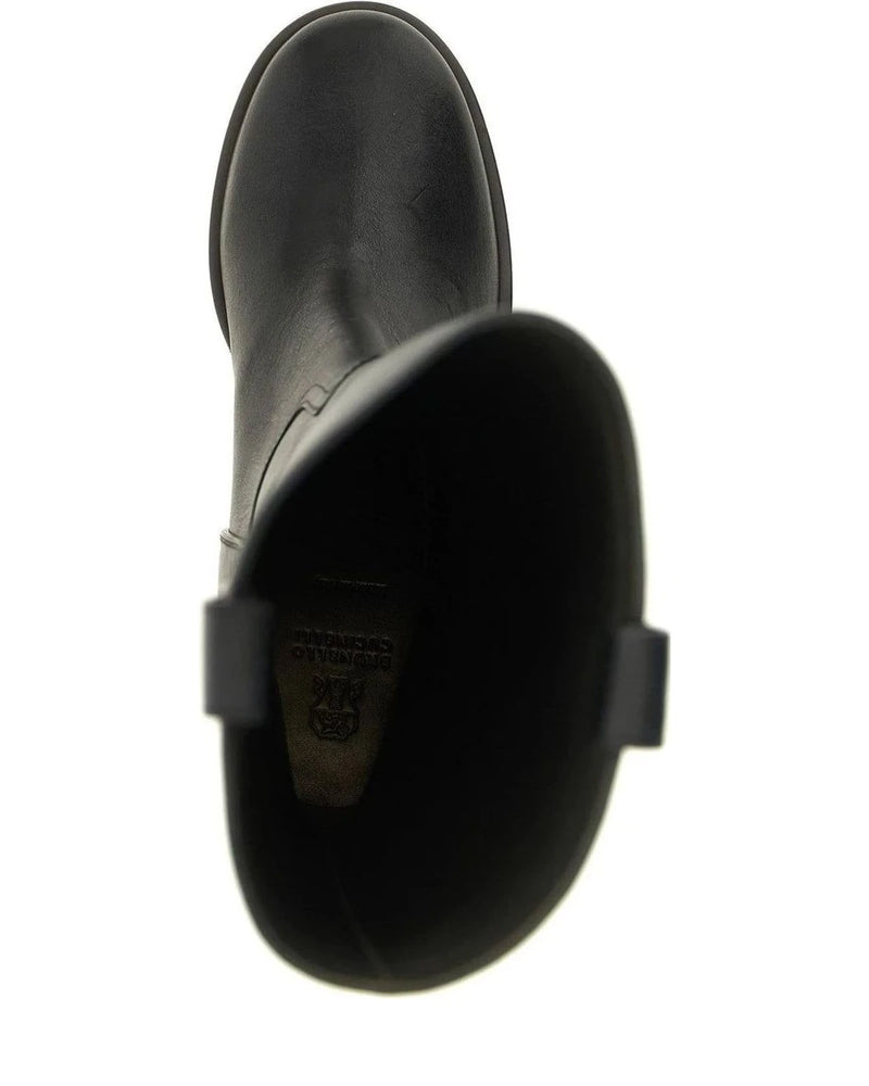 Brunello Cucinelli Knee High Boots in black, Calfskin Leather — view 4