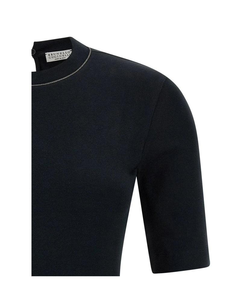 Brunello Cucinelli Cardigan in black, Cotton — view 3