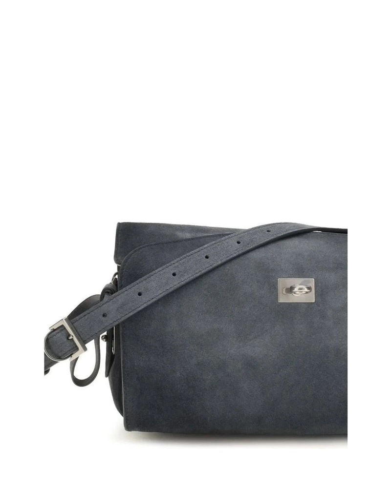 Balenciaga Cross Body Bag in blue, Suede — view 4