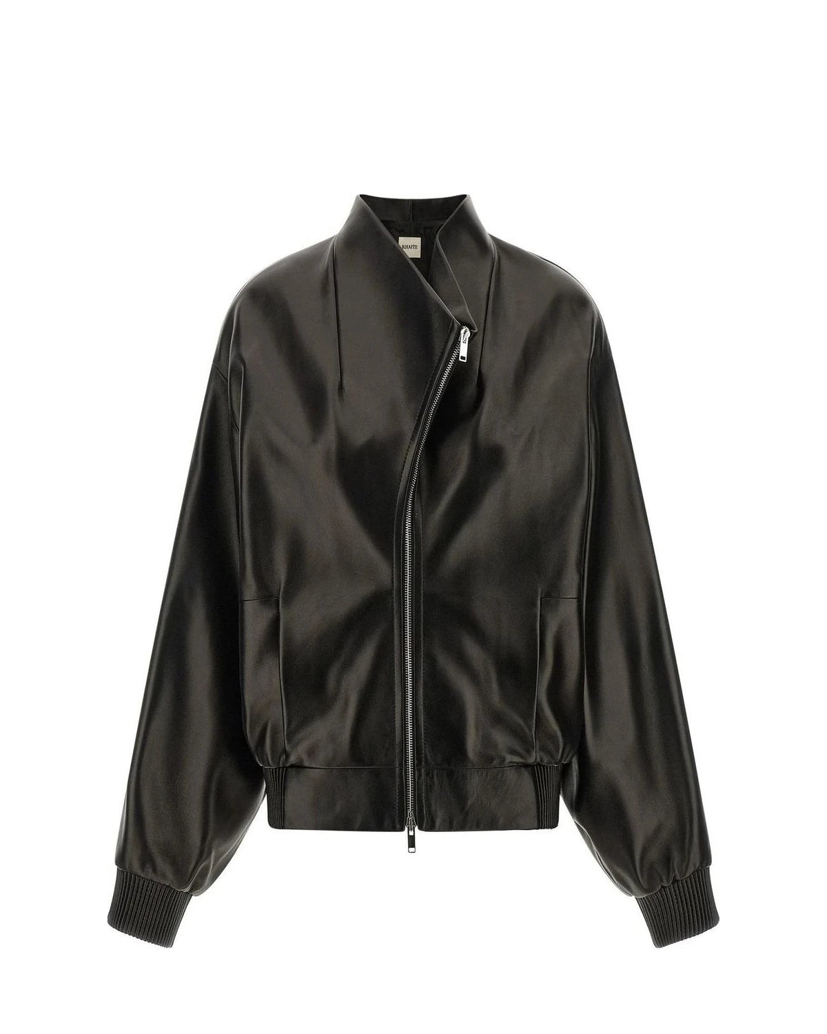 Khaite Black Lambskin Bomber Jacket