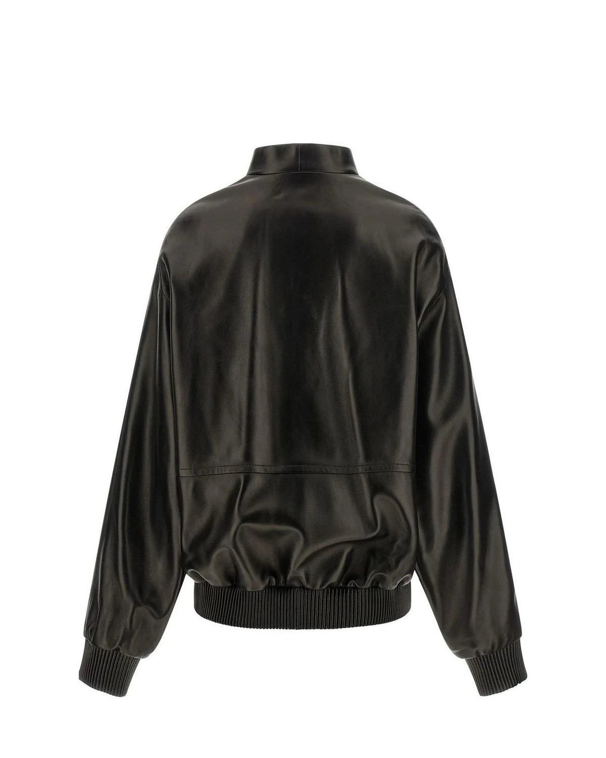 Khaite Bomber Jacket in black, Lamb Leather — view 2
