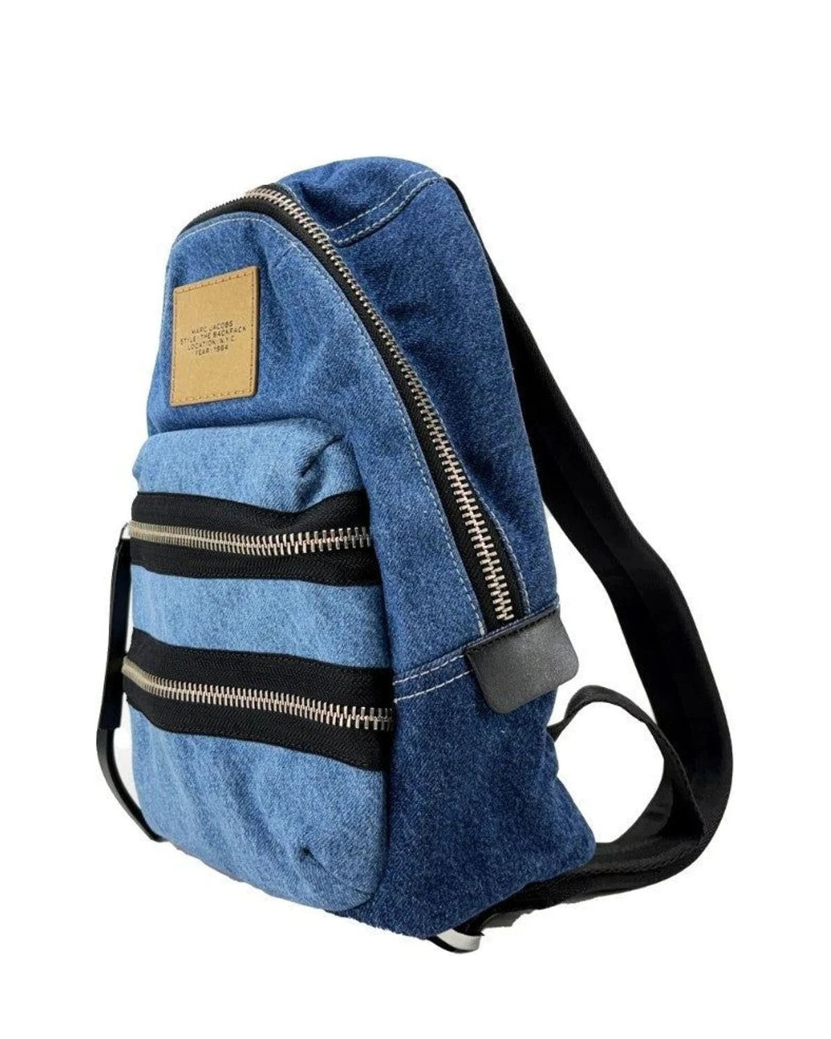 Marc Jacobs School Backpack in silver, Denim — view 2