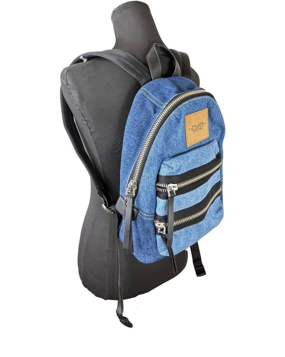 Marc Jacobs School Backpack in silver, Denim — view 4