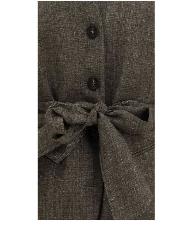 Brunello Cucinelli Blazer in brown, Linen — view 3